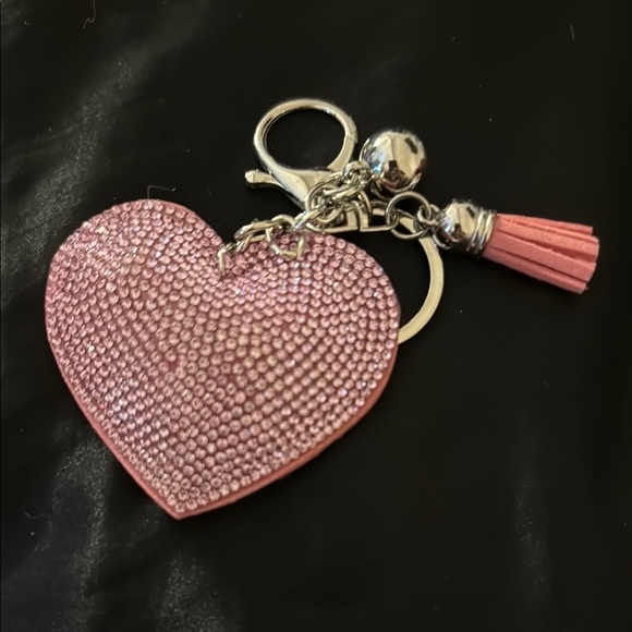 Pink Heart Keychain with Tassel - Picture 1 of 1